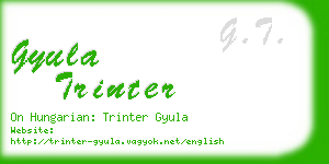 gyula trinter business card